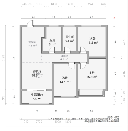 世茂云锦(九龙庭广场) 3室2厅1卫 90m&sup2;