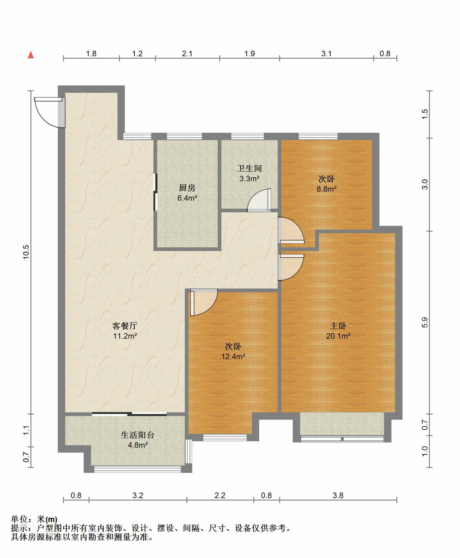 保利香槟国际 3室2厅1卫 122m&sup2;