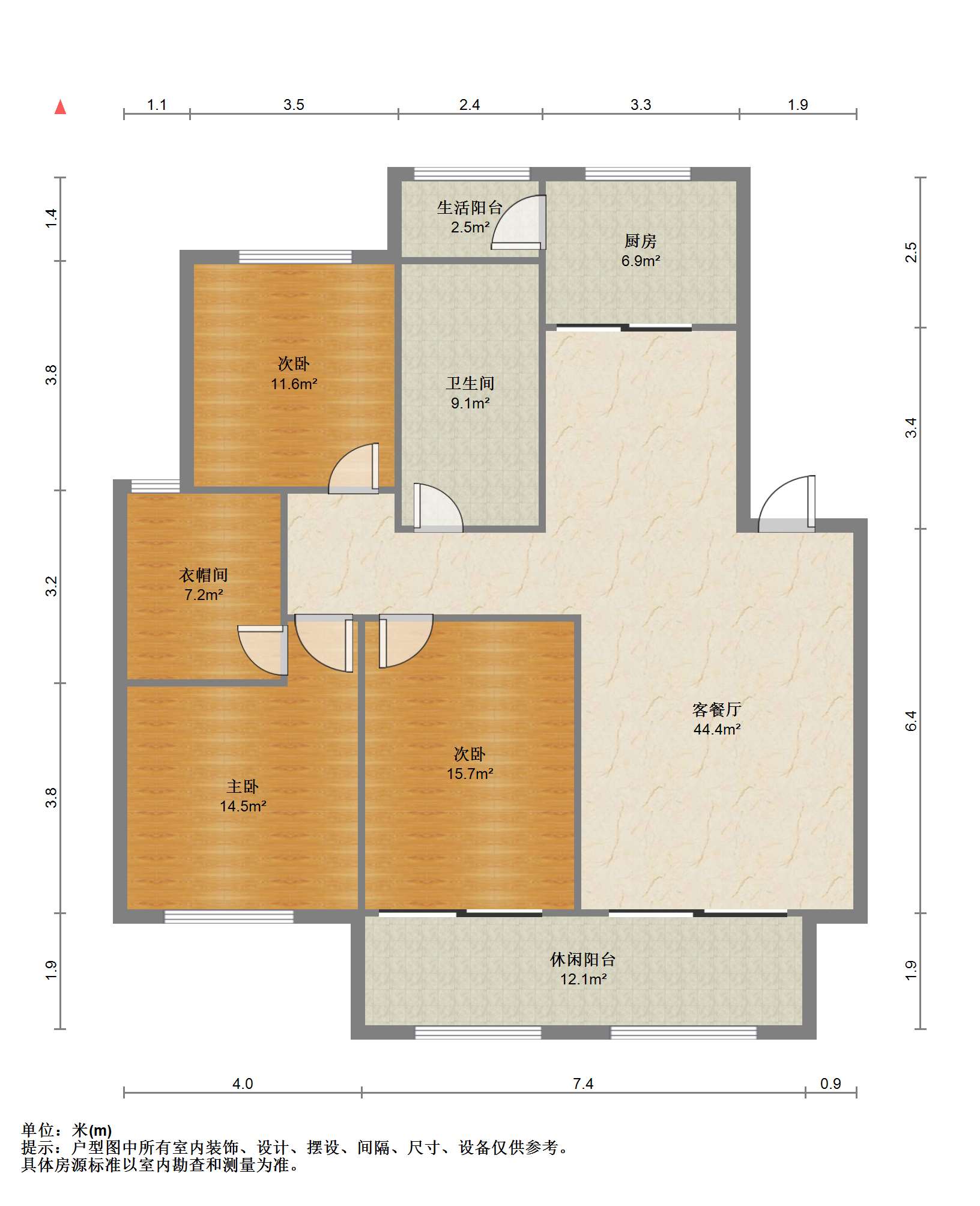 友谊嘉御龙庭 3室2厅1卫 144.00m&sup2;