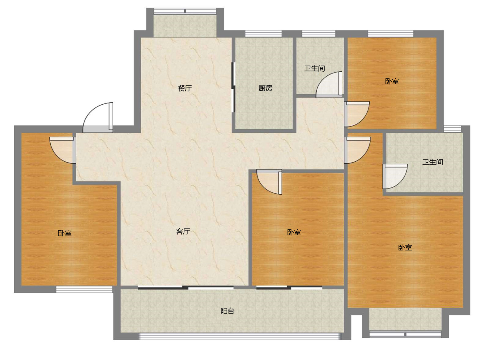 佳期漫 4室2厅1卫 122m&sup2;