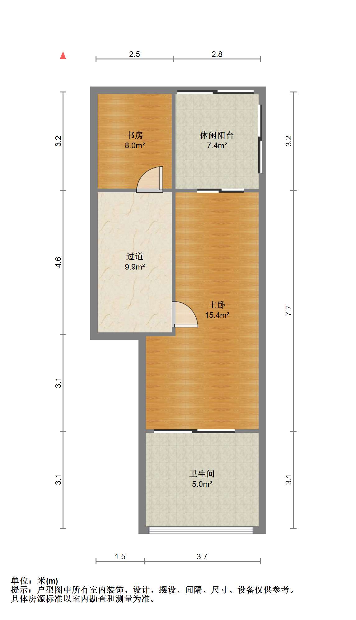 公园佳苑北区 2室2厅2卫 60m&sup2;