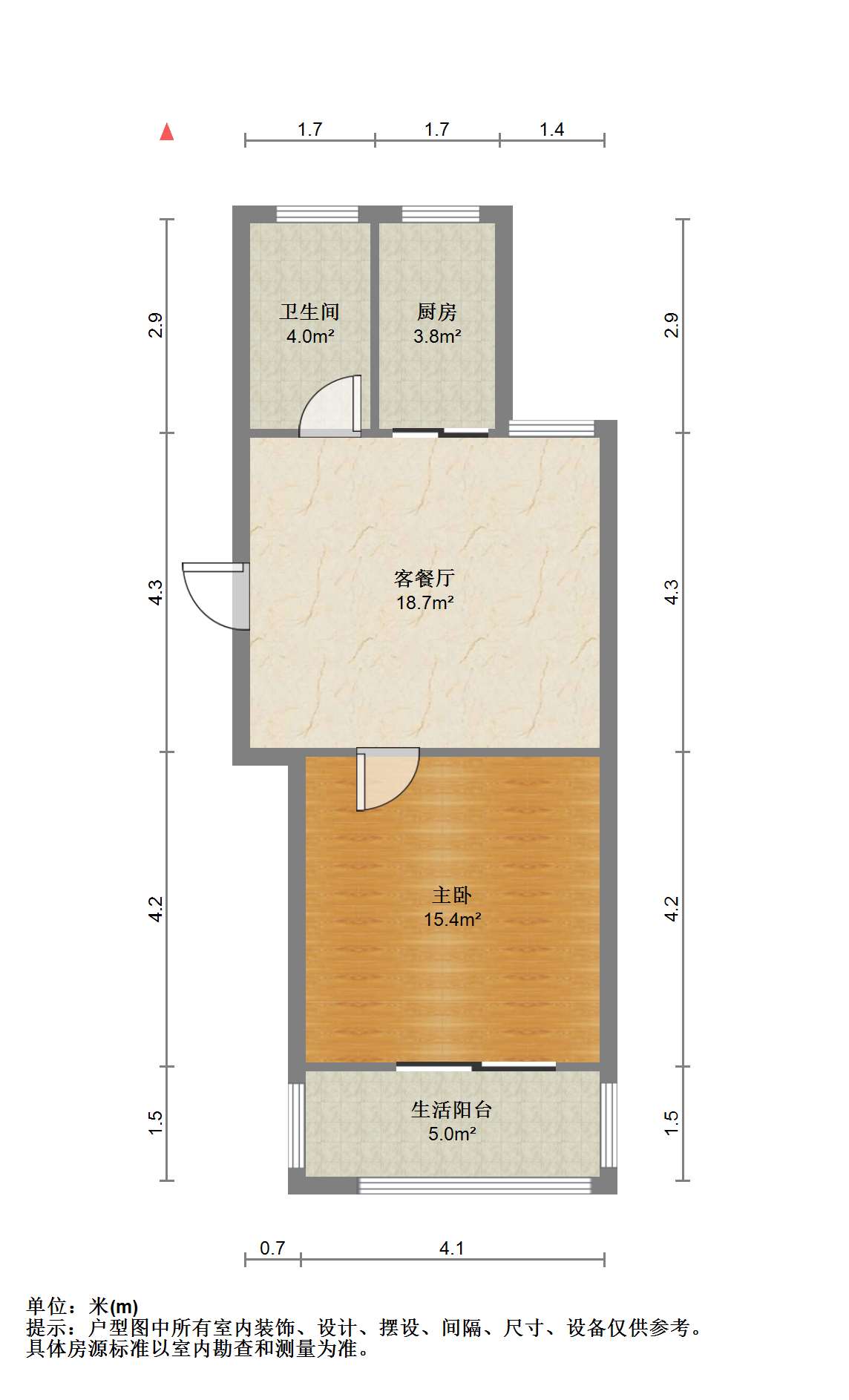 公园佳苑北区 2室2厅2卫 60m&sup2;