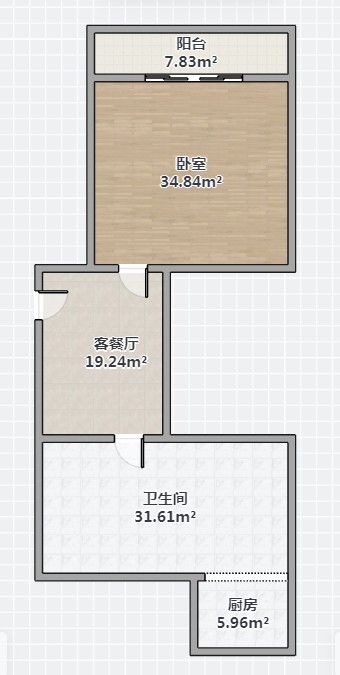 南方公寓 1室1厅1卫 40m&sup2;