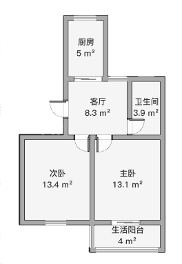 易家桥新村 2室1厅1卫 62.5m&sup2;