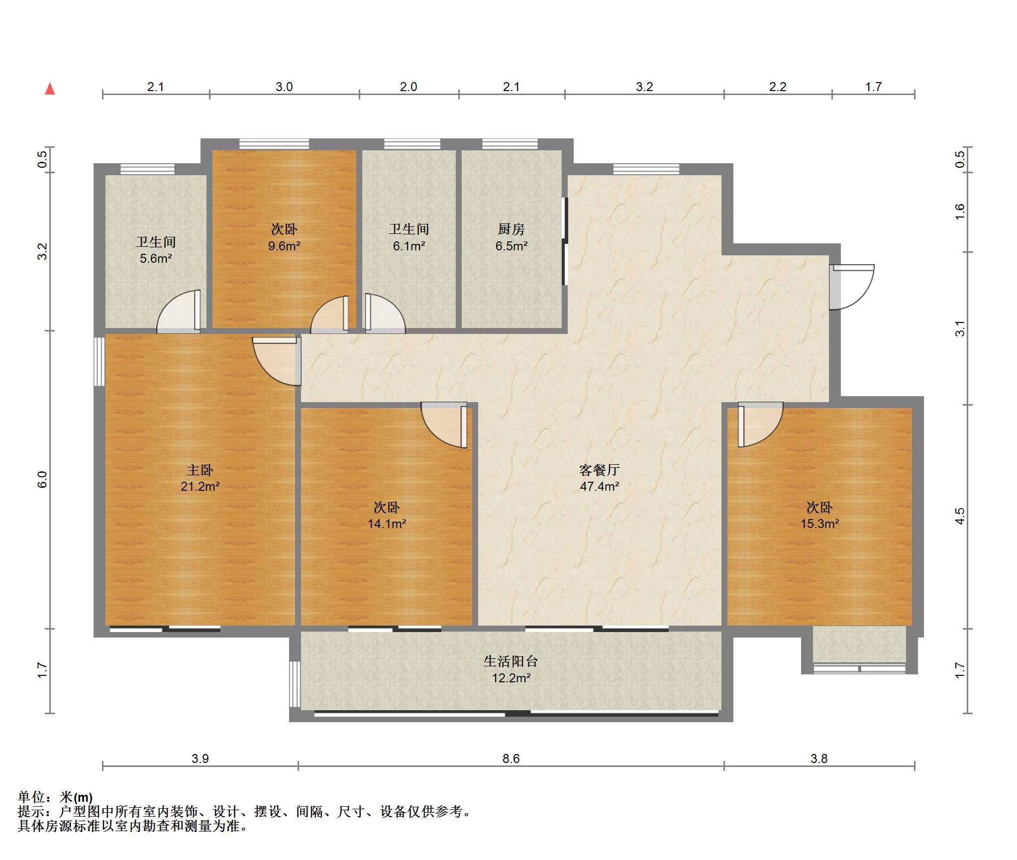 翰铂府南区 4室2厅2卫 175m&sup2;