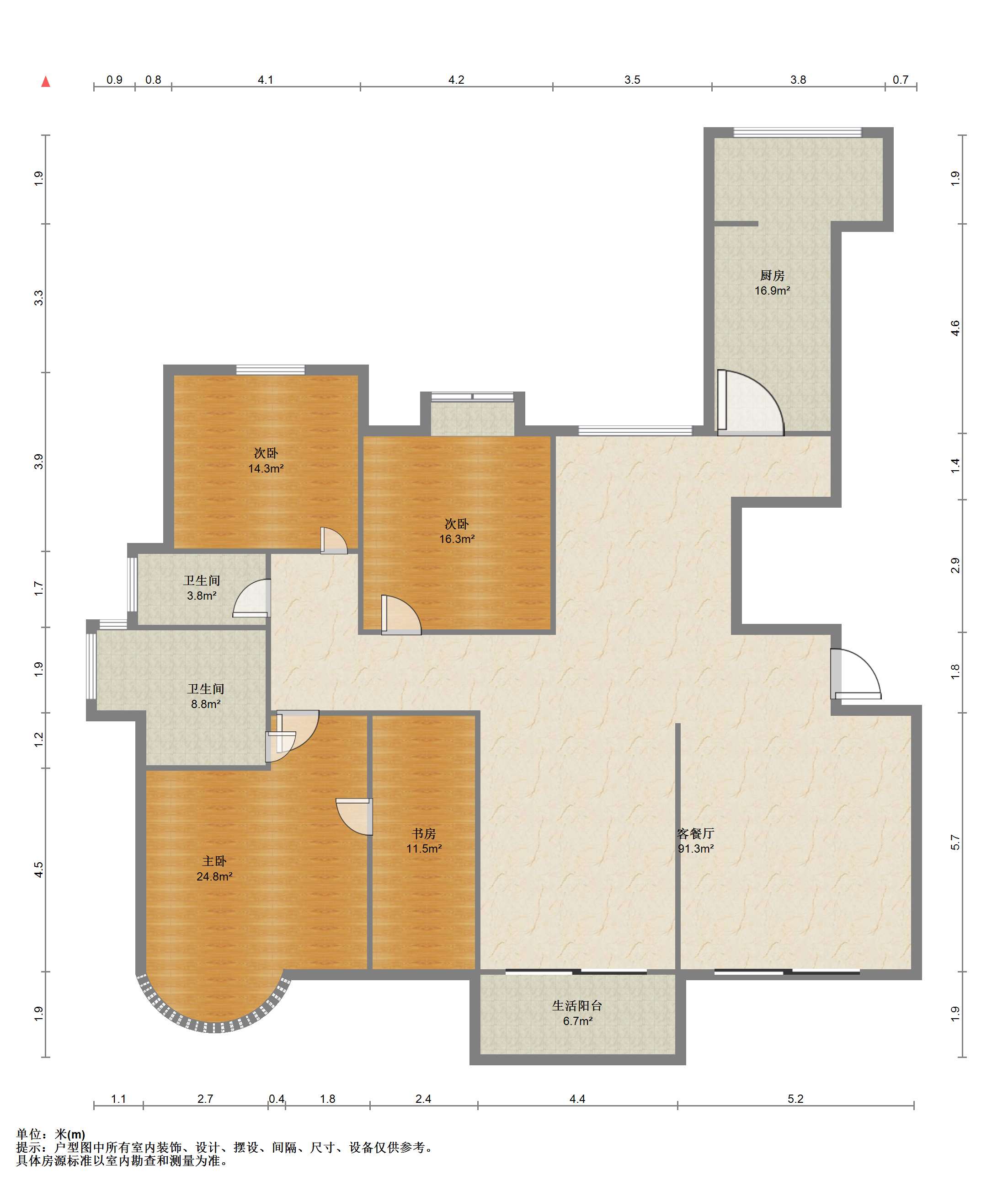 中南世纪城北区 3室2厅2卫 183.22m&sup2;