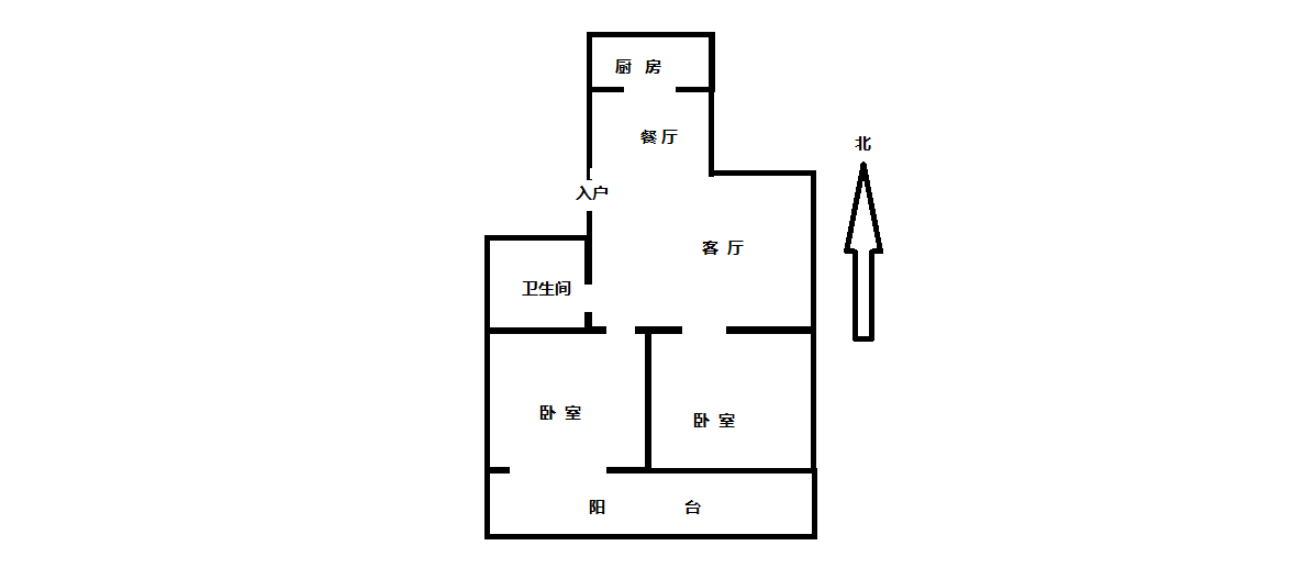 城港花苑东区 2室1厅1卫 80m&sup2;