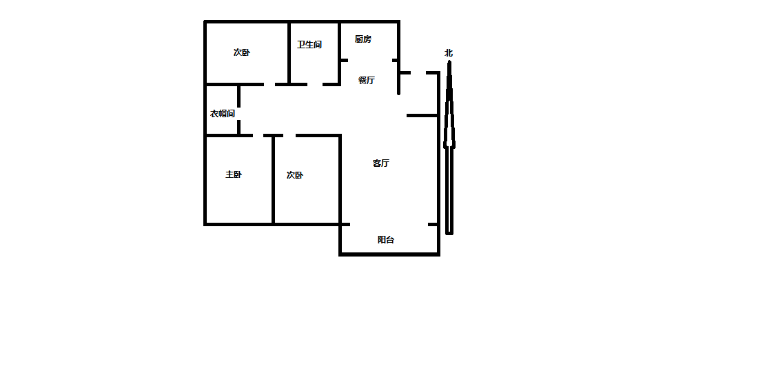苏建花园城 3室2厅1卫 127.30m&sup2;