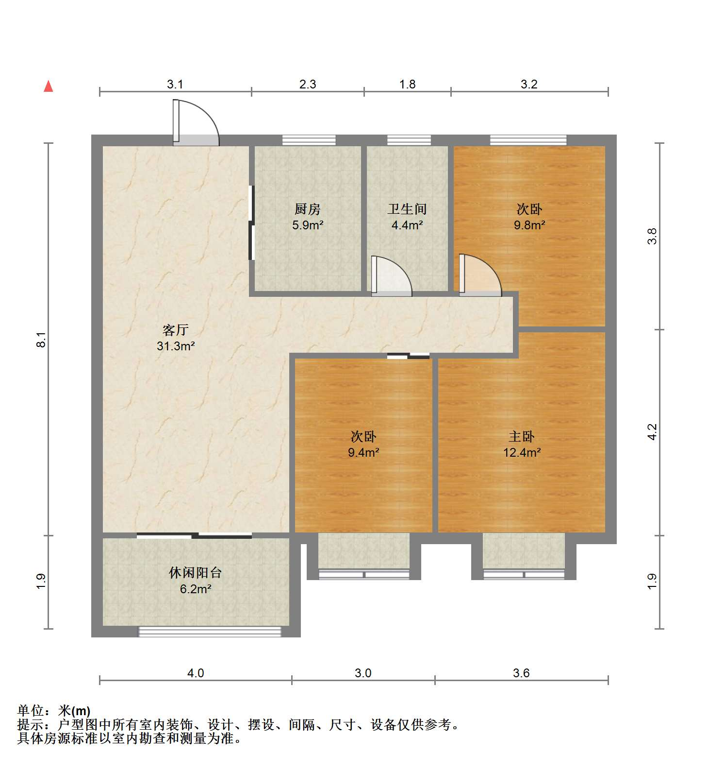 华润悦锦湾 3室2厅1卫 96m&sup2;