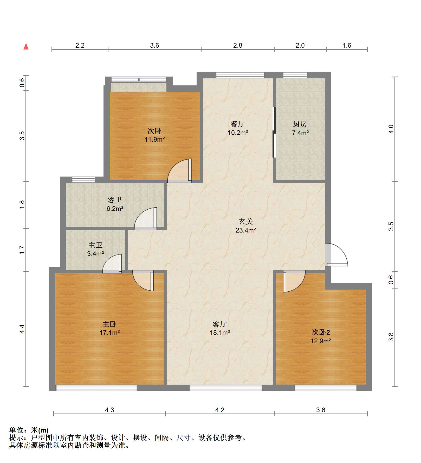 中天福邸 3室2厅2卫 151.00m&sup2;