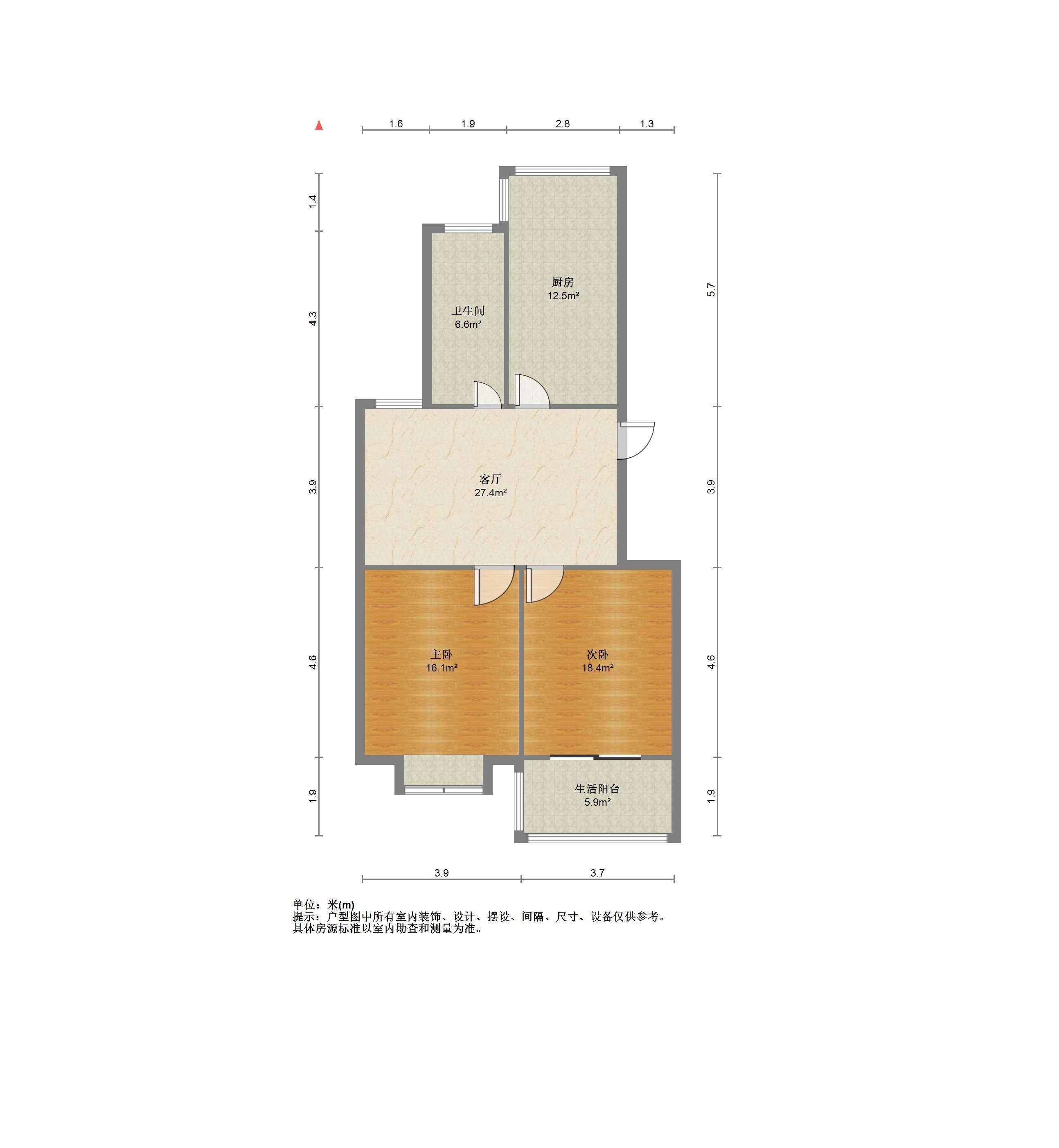 景河苑 2室2厅1卫 92.00m&sup2;