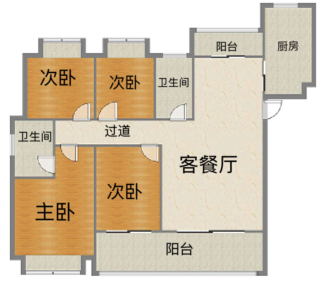 华强城 4室2厅2卫 158m&sup2;