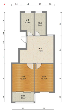 天香苑 2室1厅1卫 80m&sup2;