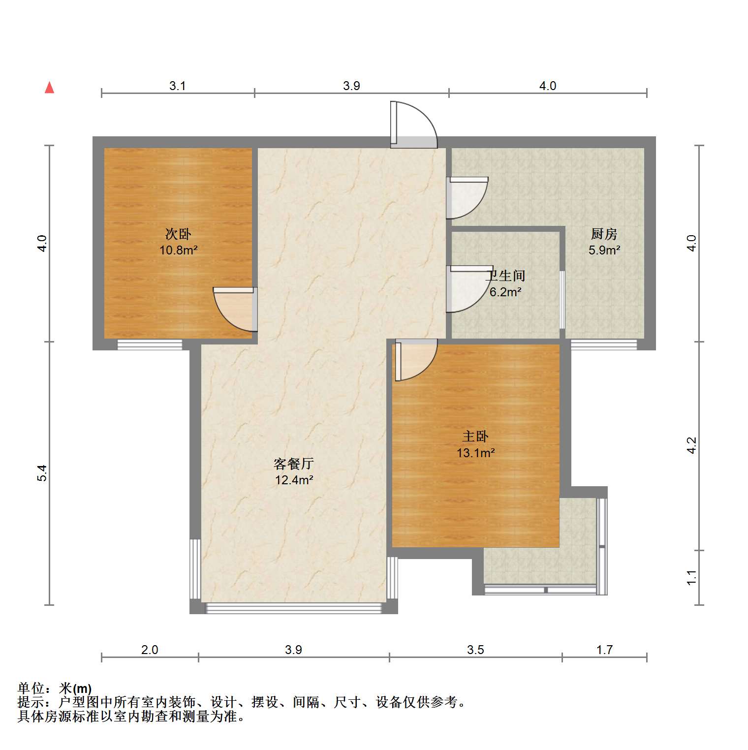 福景苑 2室1厅1卫 85.5m&sup2;