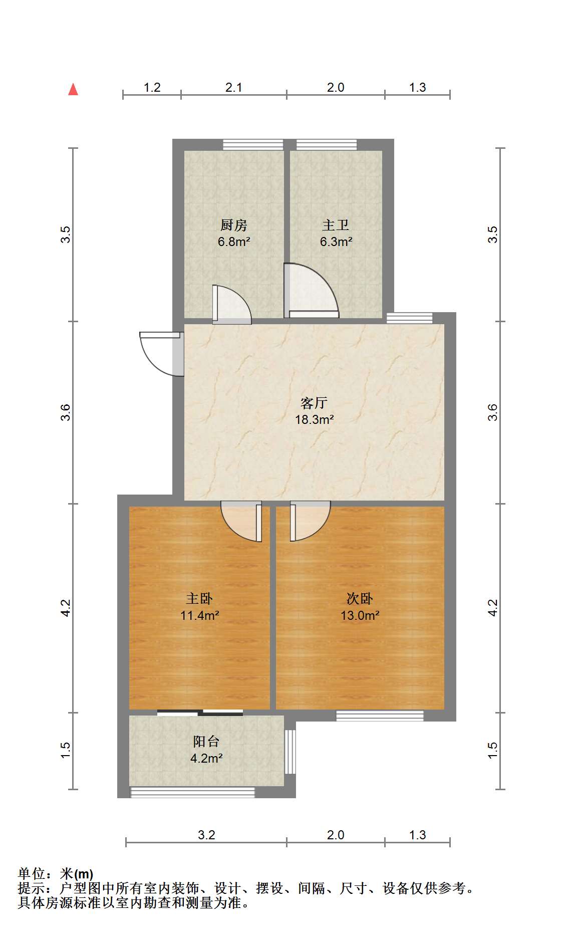 金韵华庭 2室1厅1卫 76m&sup2;
