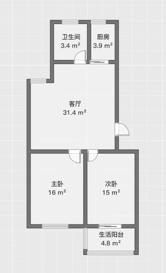 凤凰莱茵苑 2室2厅1卫 96m&sup2;