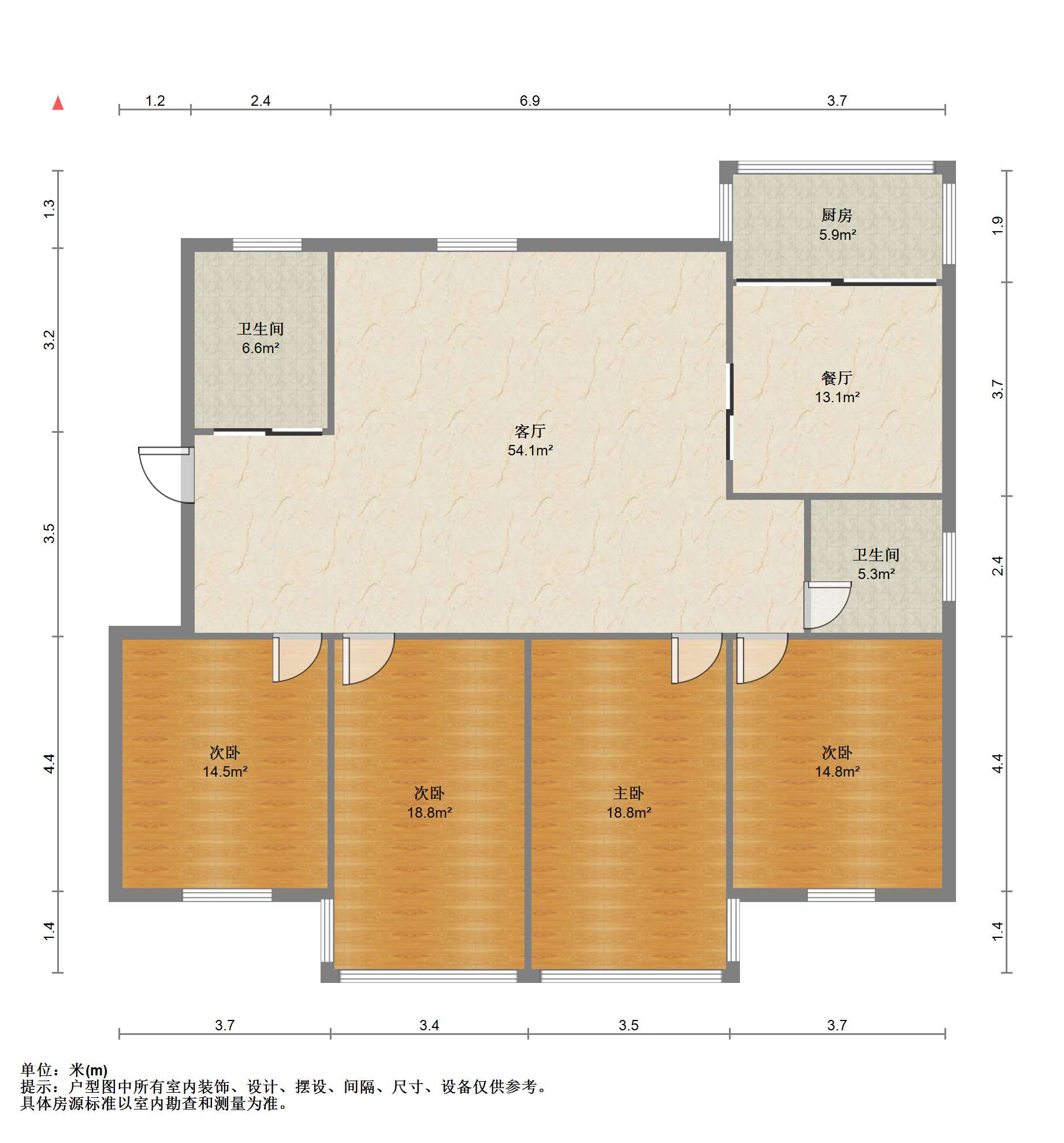 德民花苑 4室2厅2卫 168m&sup2;