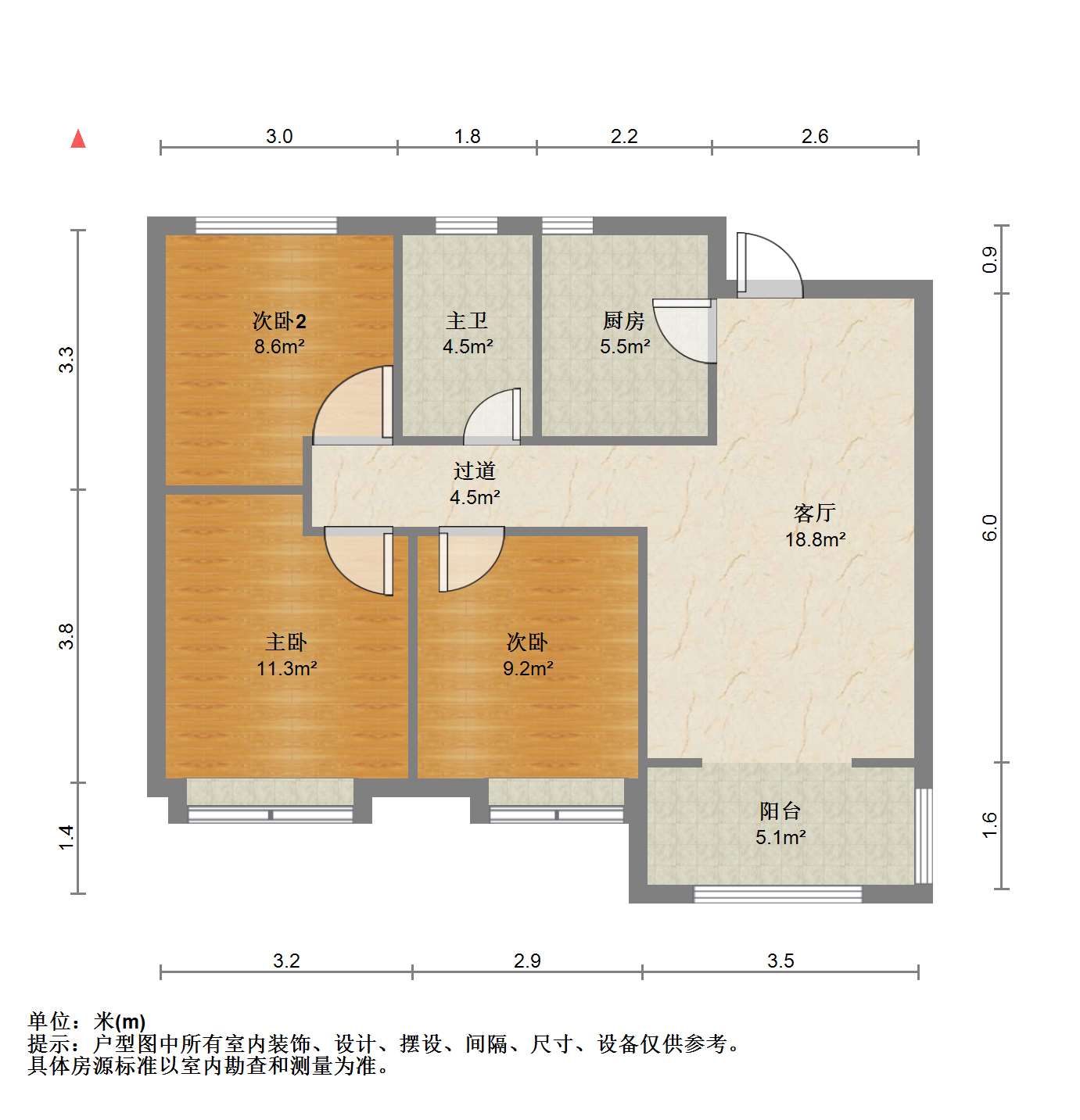 新城香溢紫郡 3室2厅1卫 89.55m&sup2;