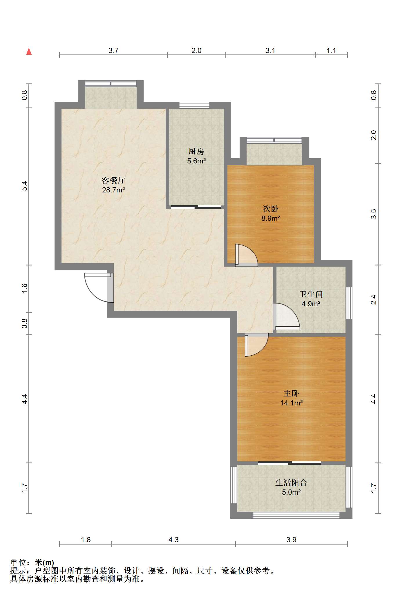 炜赋花苑 2室1厅1卫 91m&sup2;