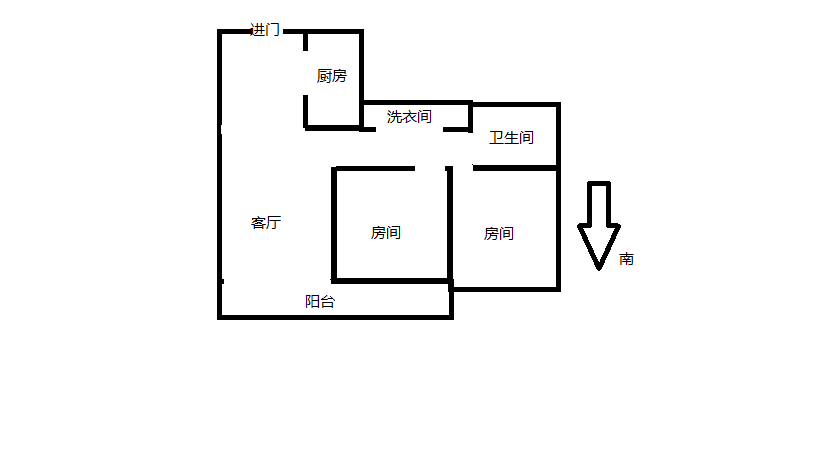 万濠星城 2室2厅1卫 90m&sup2;