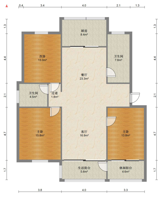 北郭东村南区 3室2厅2卫 129.79m&sup2;