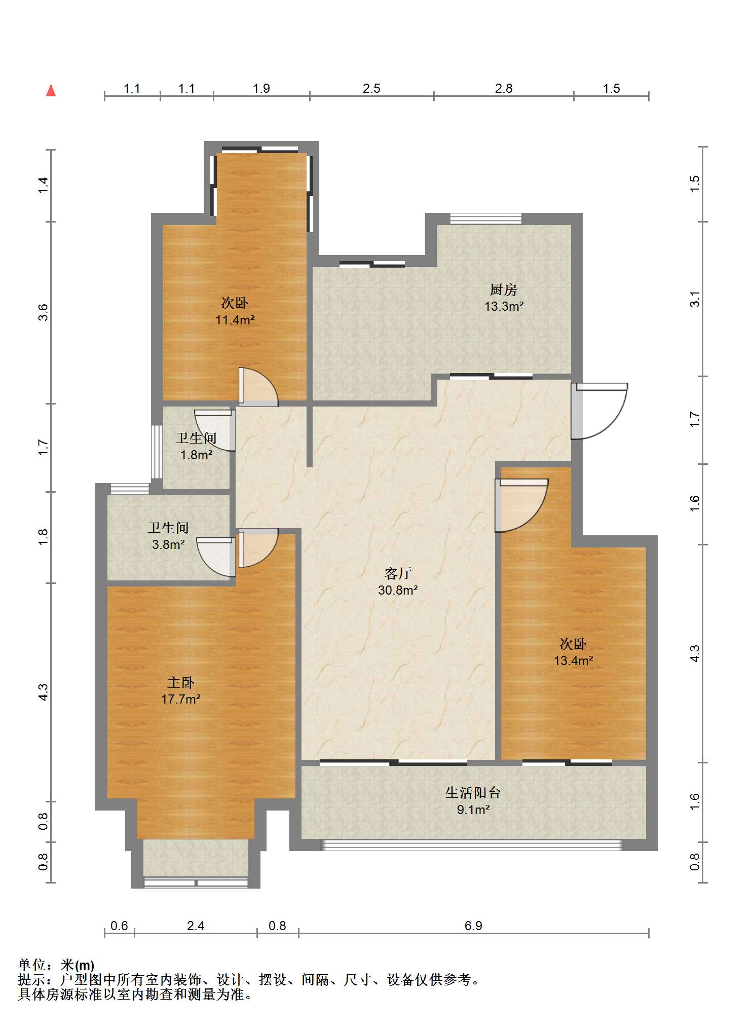 建发御珑湾 3室2厅2卫 132m&sup2;