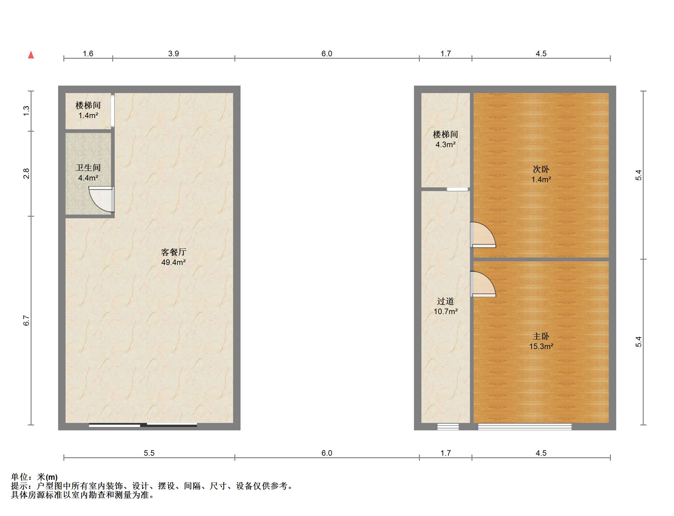 未来锦城 1室1厅1卫 34.05m&sup2;