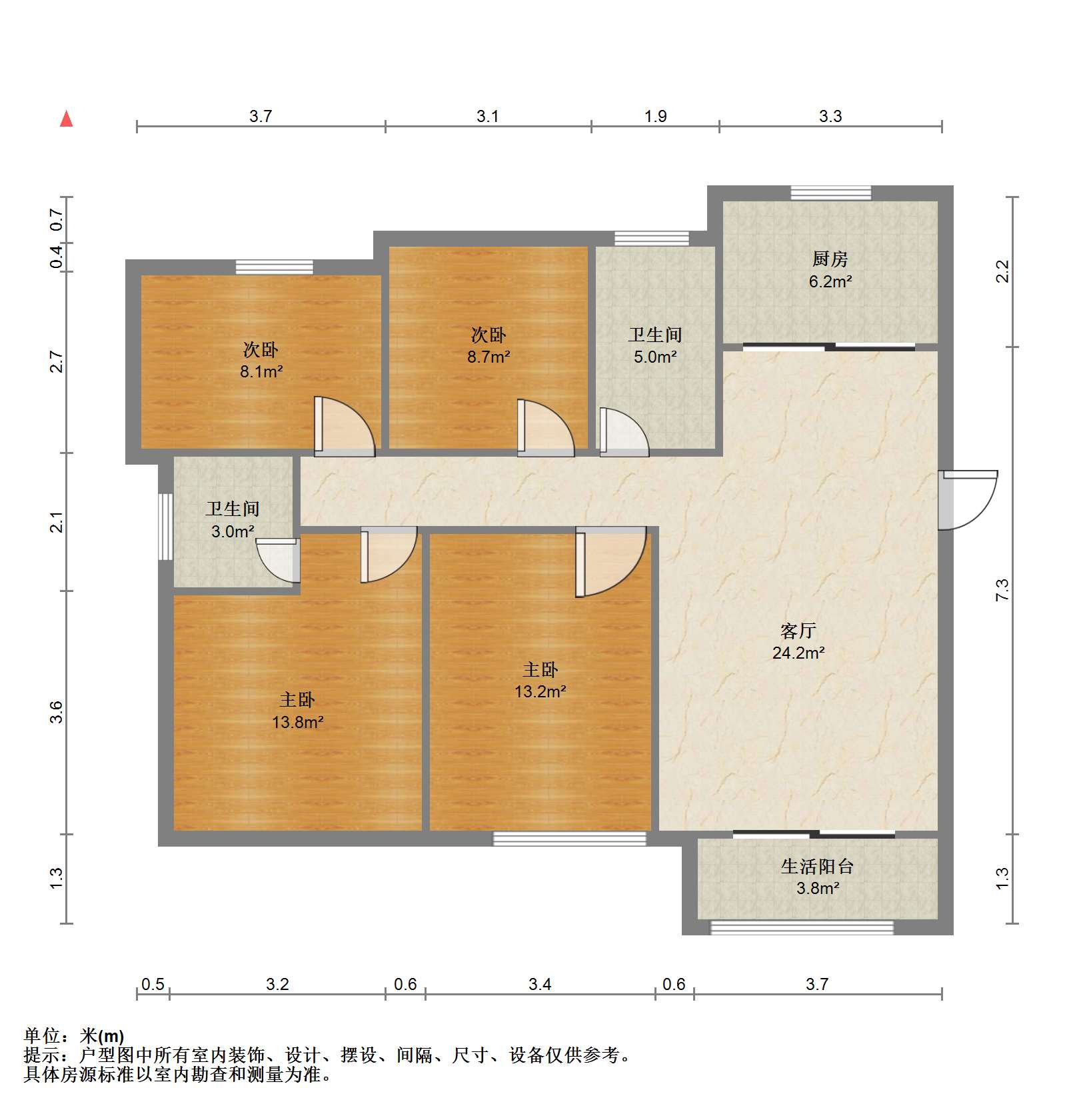 新城香溢紫郡 4室2厅2卫 120m&sup2;