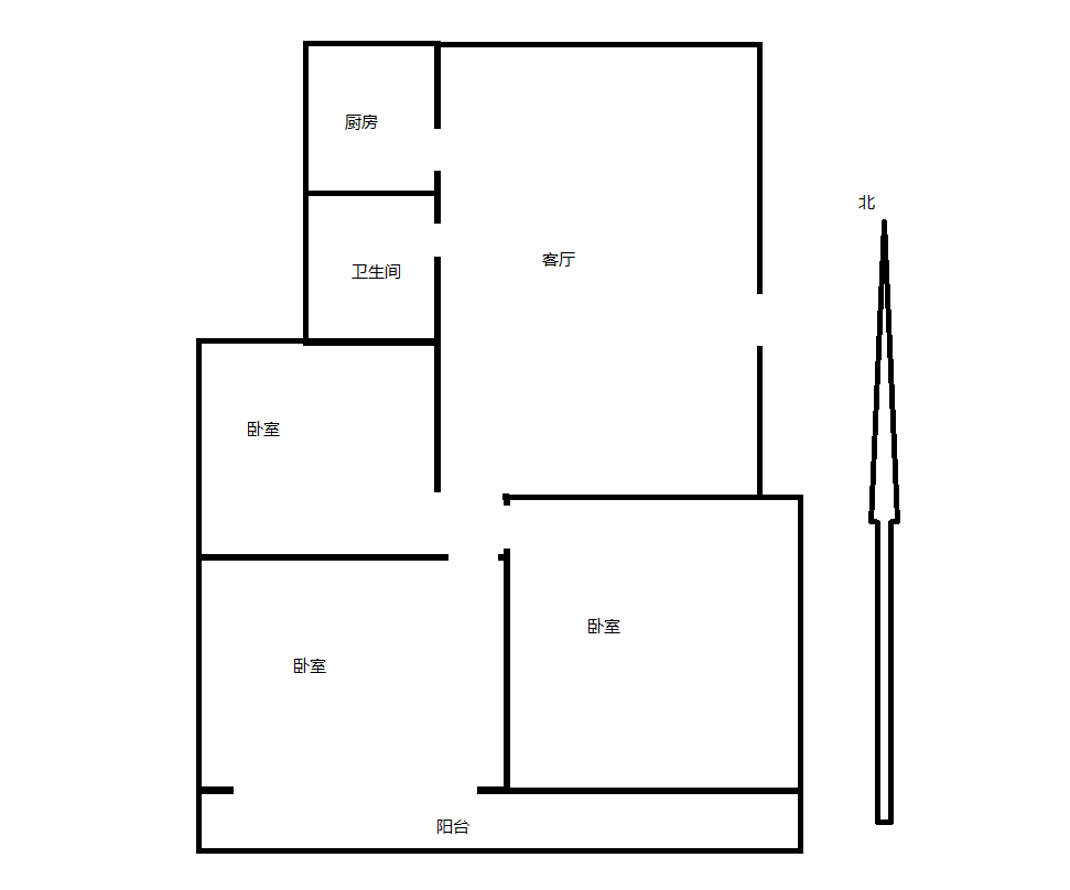 濠东路63号 3室1厅1卫 90m&sup2;