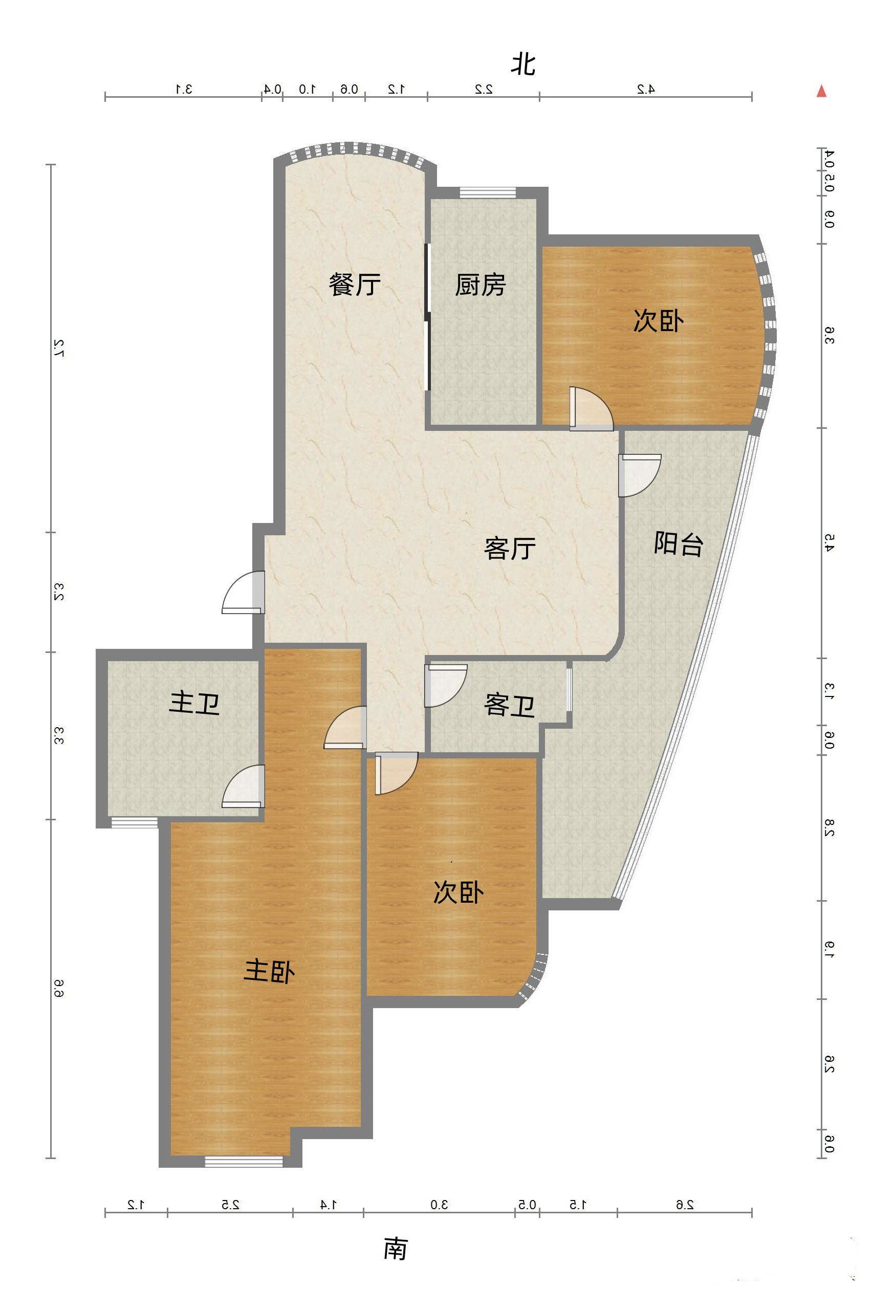 绿城玉兰公寓 3室2厅2卫 163.98m&sup2;