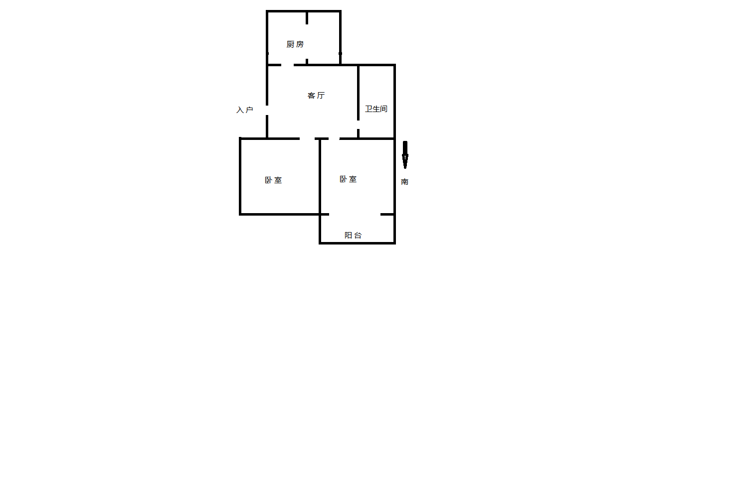 新建路新村(新建花苑) 2室1厅1卫 59m&sup2;