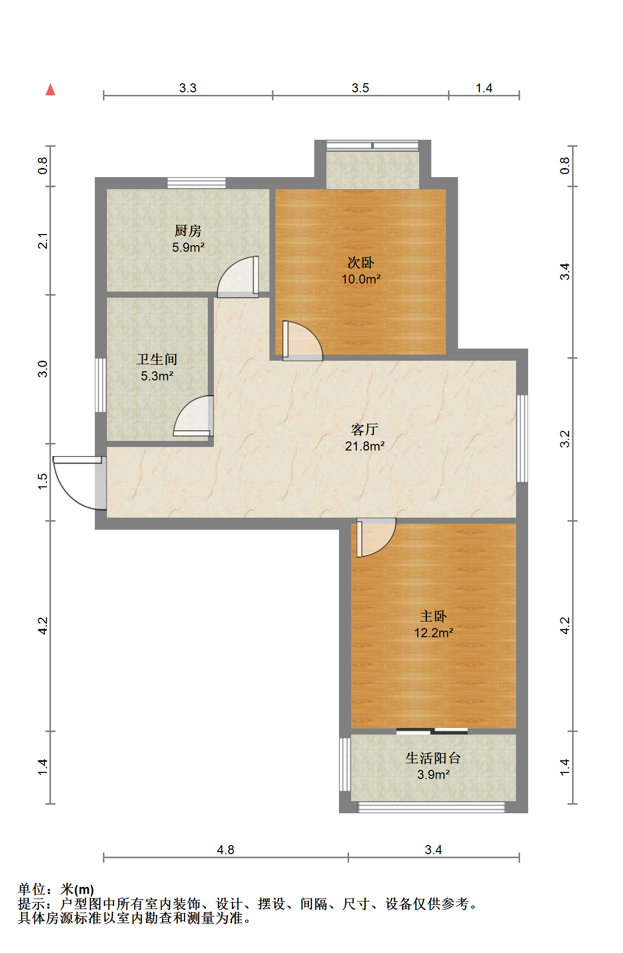 融悦华庭 2室2厅1卫 88m&sup2;