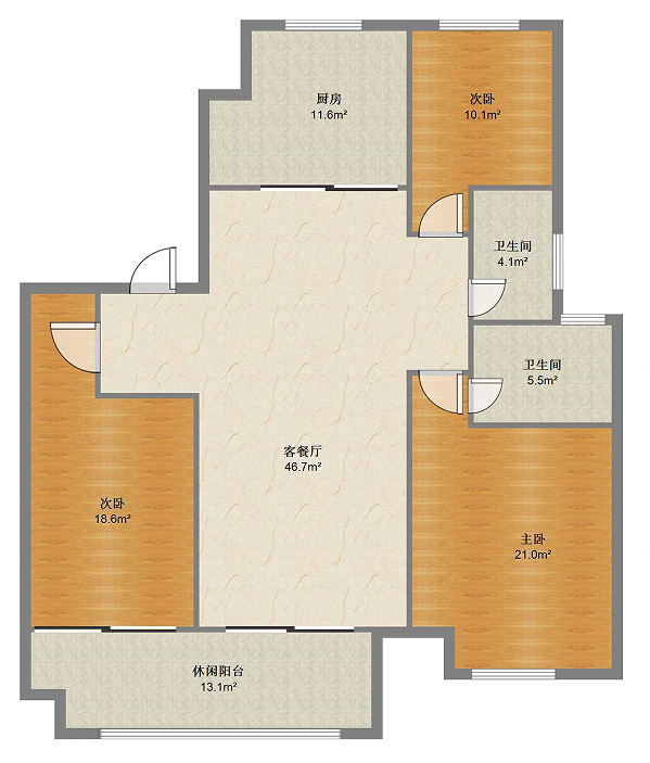 观澜台 3室2厅2卫 120m&sup2;