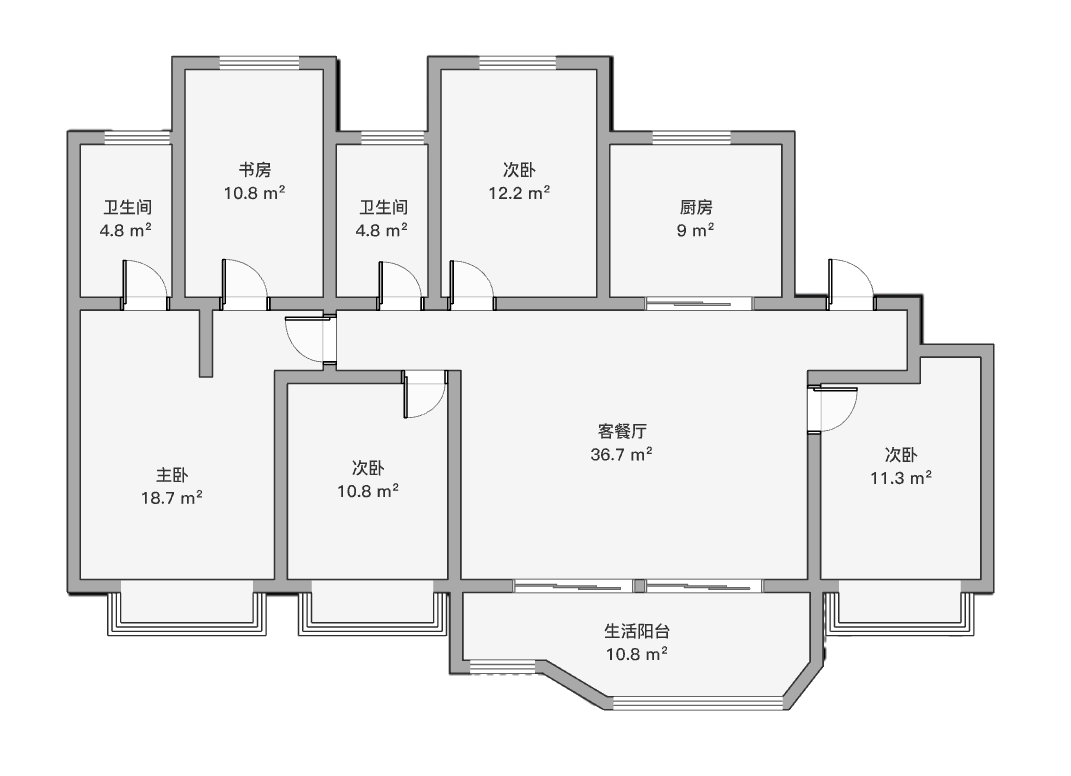 佳期漫 4室2厅1卫 142m&sup2;
