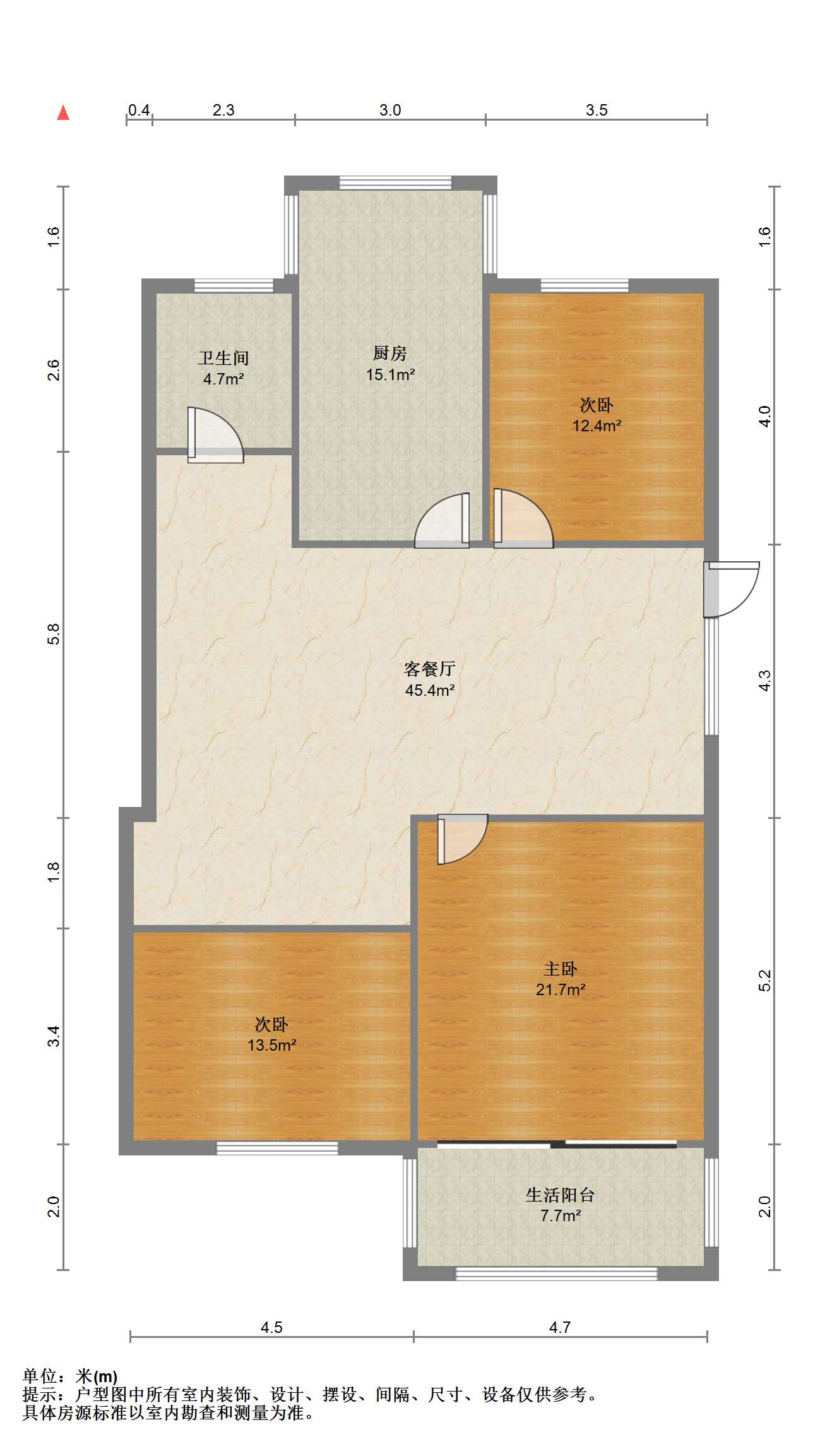 怡园北村北区 3室2厅1卫 97.00m&sup2;
