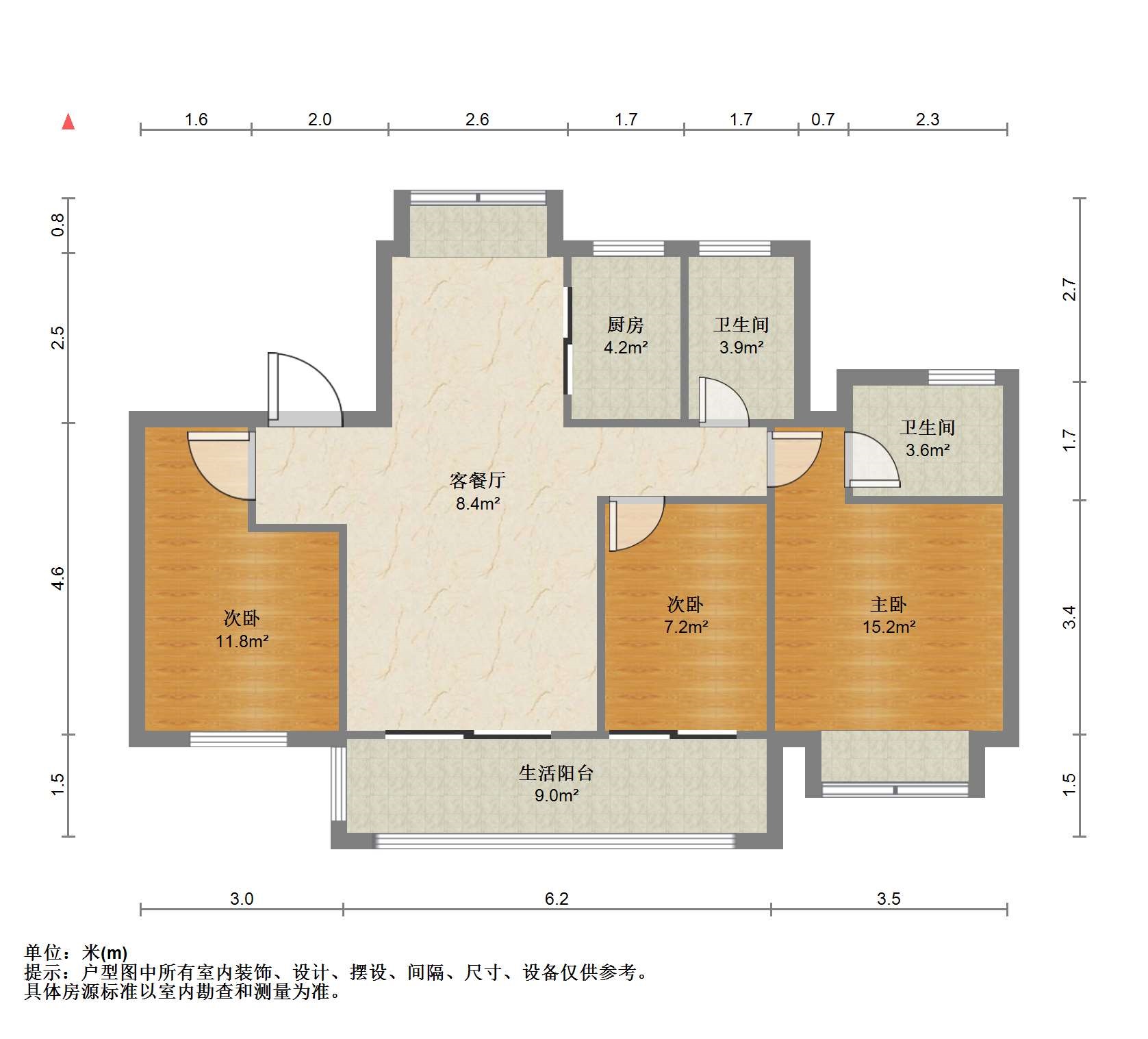 佳期漫 3室2厅2卫 109.83m&sup2;