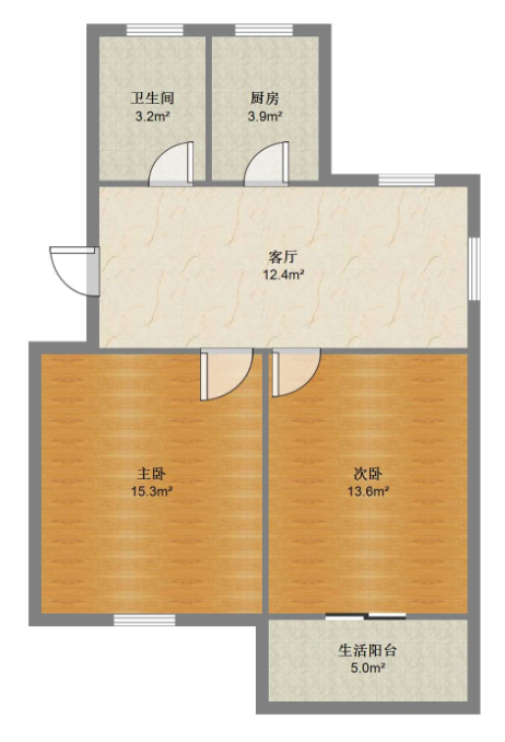 南园路19号大院 2室1厅1卫 76m&sup2;