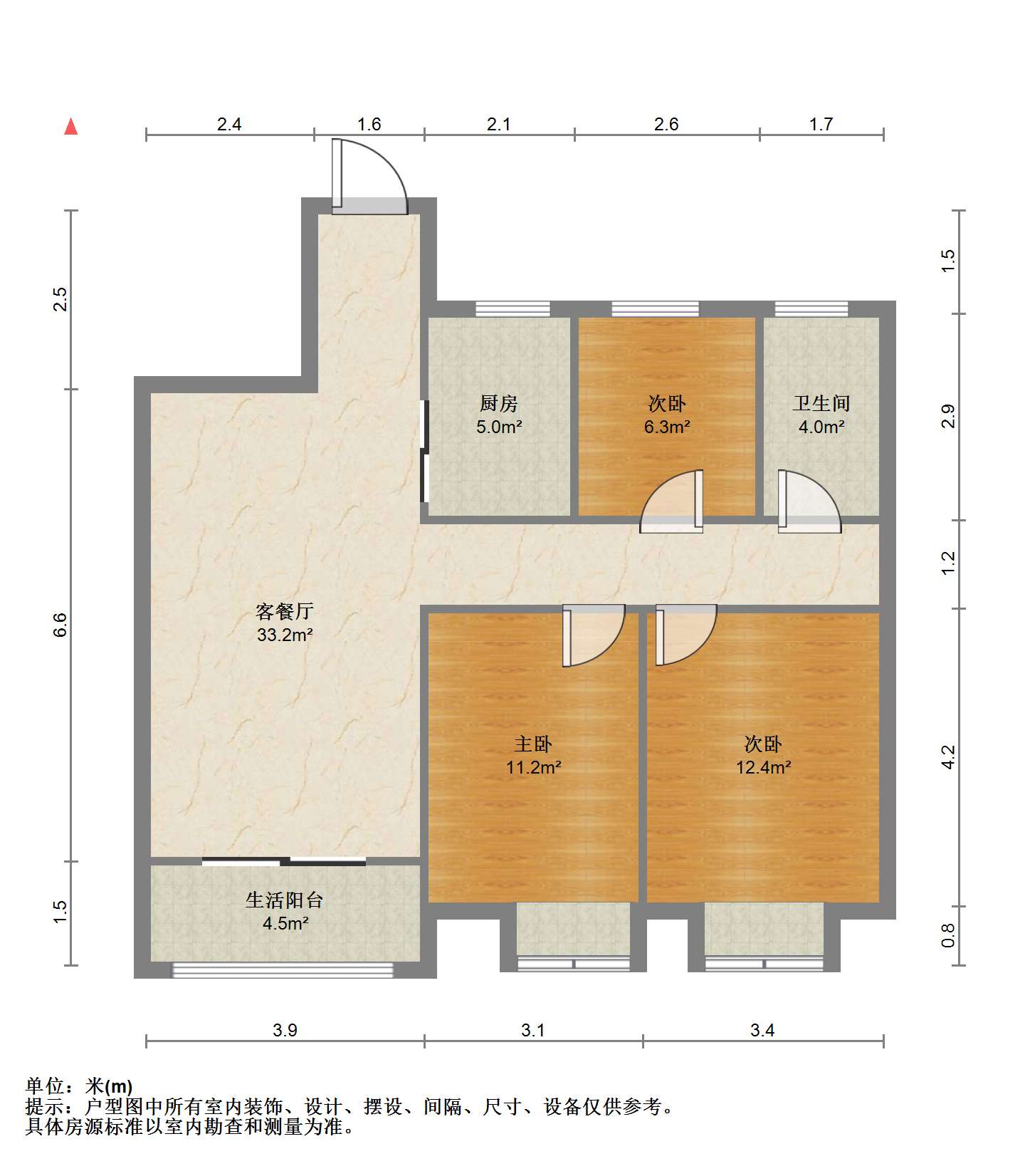 华润悦锦湾 3室2厅1卫 108m&sup2;