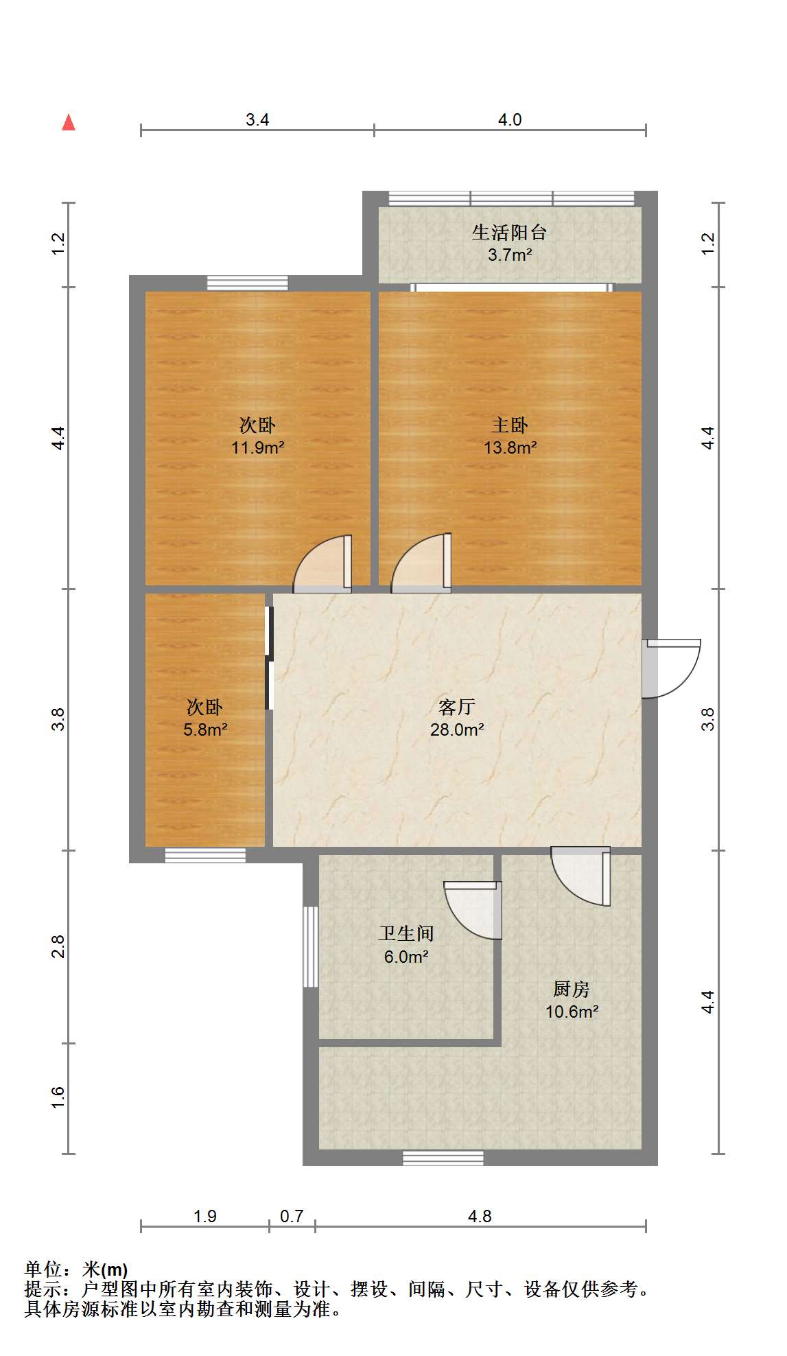南川园新村 3室1厅1卫 64.34m&sup2;