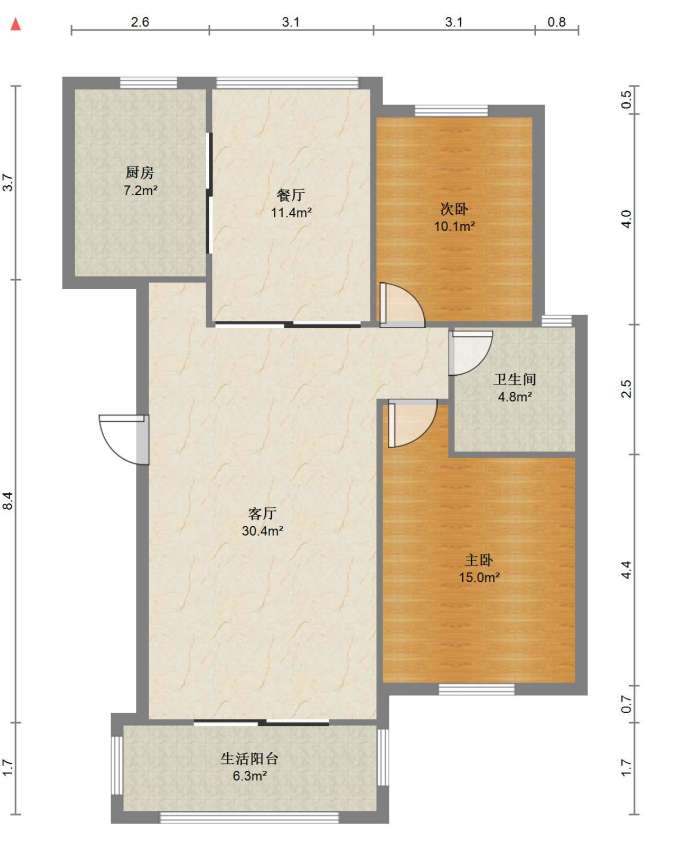 金水湾花园 4室2厅2卫 103.73m&sup2;