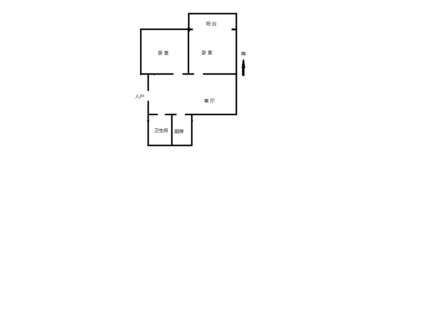 虹桥南村 2室1厅1卫 64.5m&sup2;