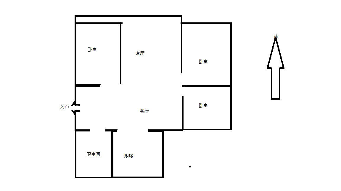 南川园小区 3室2厅1卫 126.05m&sup2;