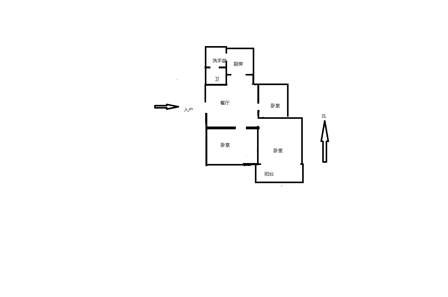 陈家小园东区 3室1厅1卫 80m&sup2;