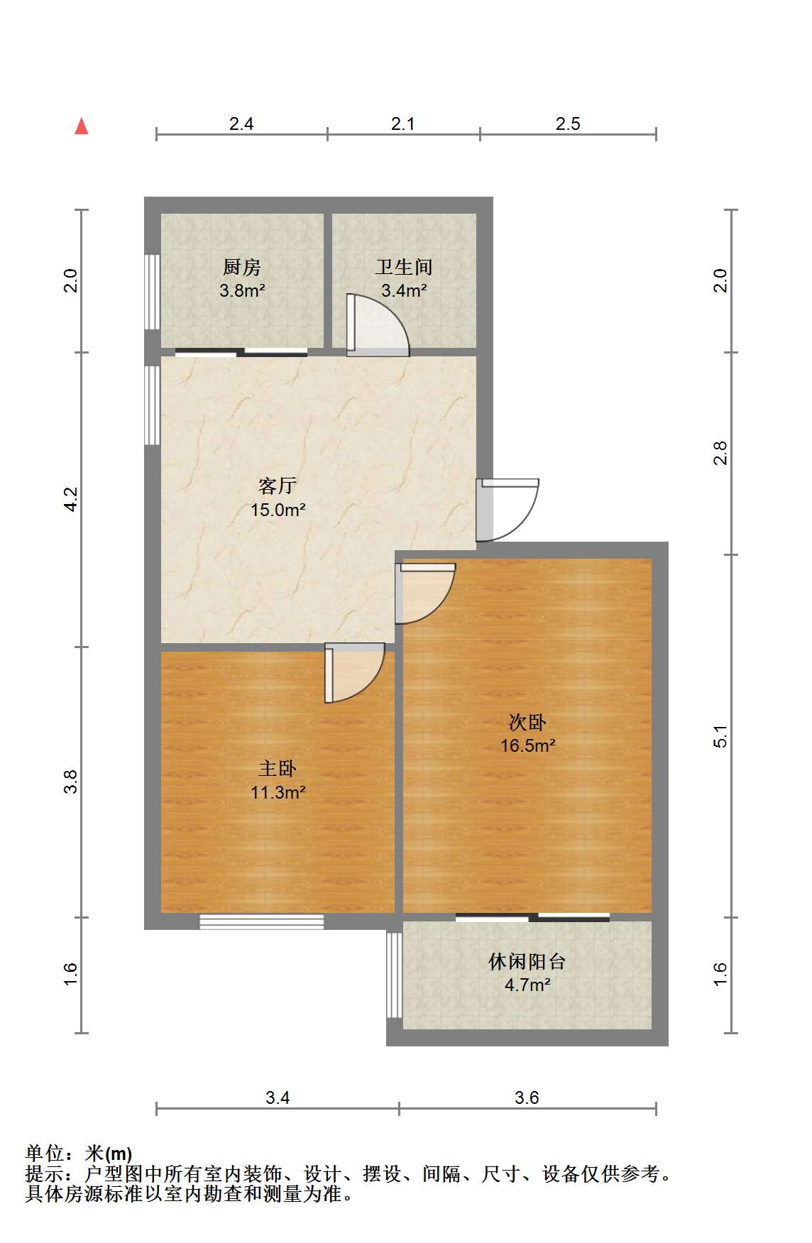 濠东路51号小区 2室1厅1卫 67m&sup2;