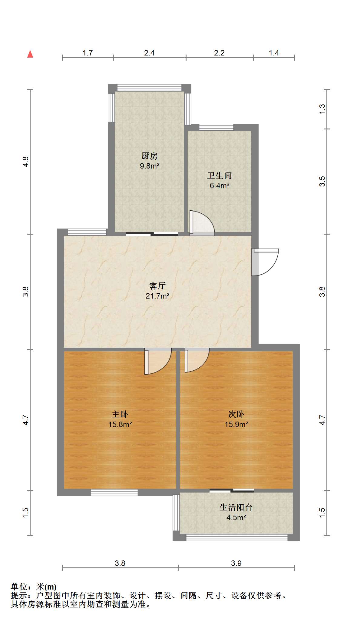 和谐汇景新苑 2室1厅1卫 99m&sup2;