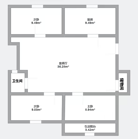 新东方花苑 3室1厅1卫 101.71m&sup2;