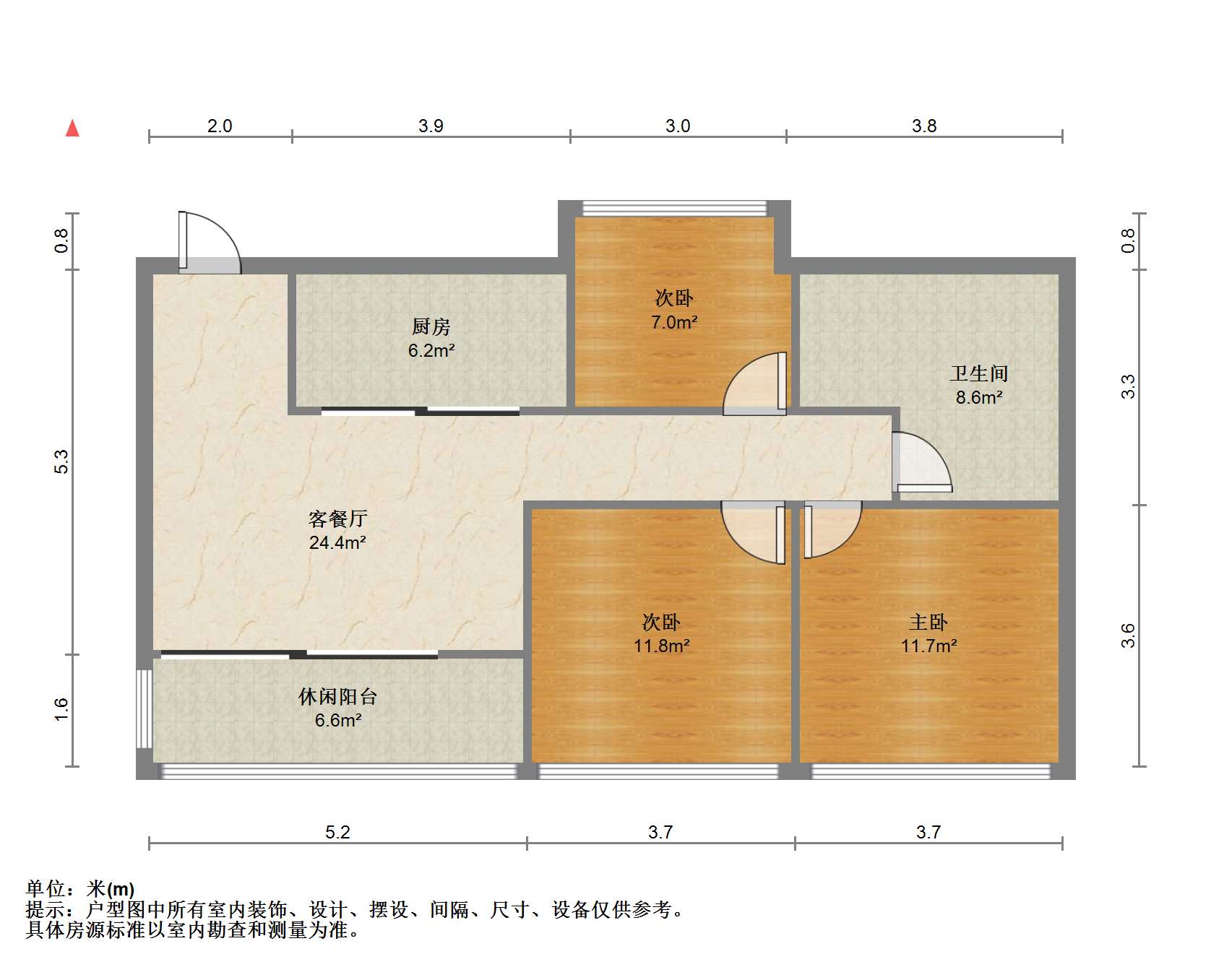 世茂新界 3室2厅1卫 89m&sup2;
