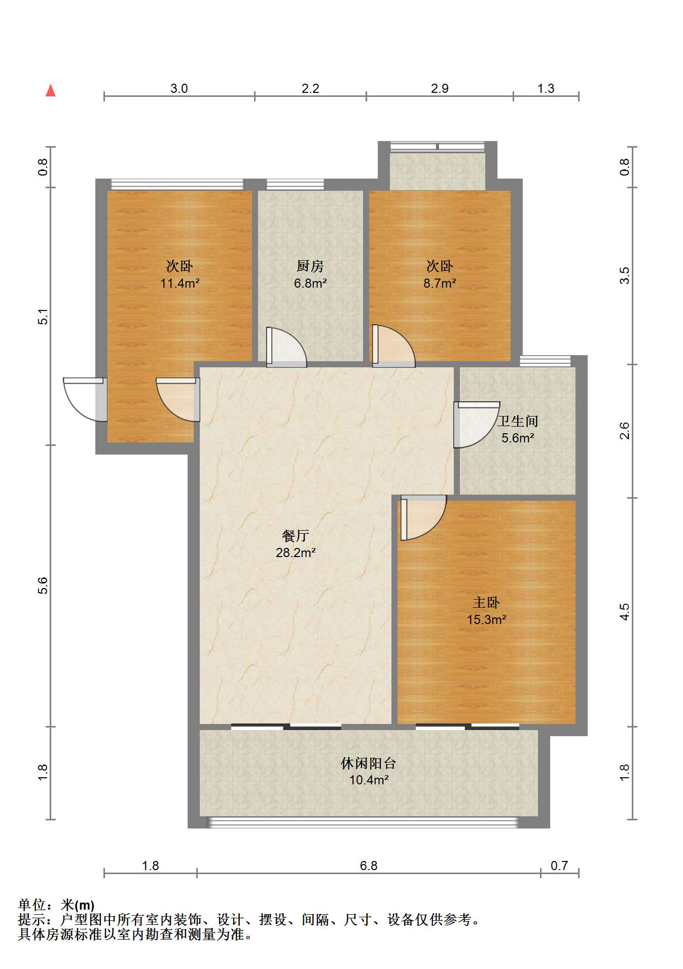 富都豪园 3室2厅1卫 109m&sup2;