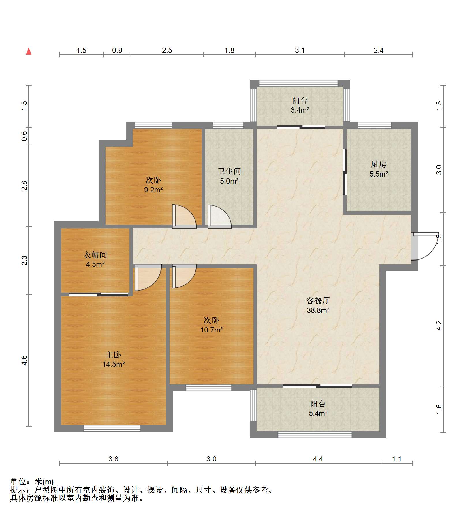 景瑞望府 3室2厅1卫 123.00m&sup2;