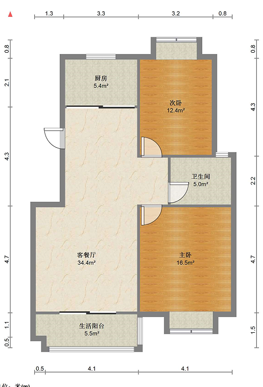 果园南苑 2室2厅1卫 99.00m&sup2;